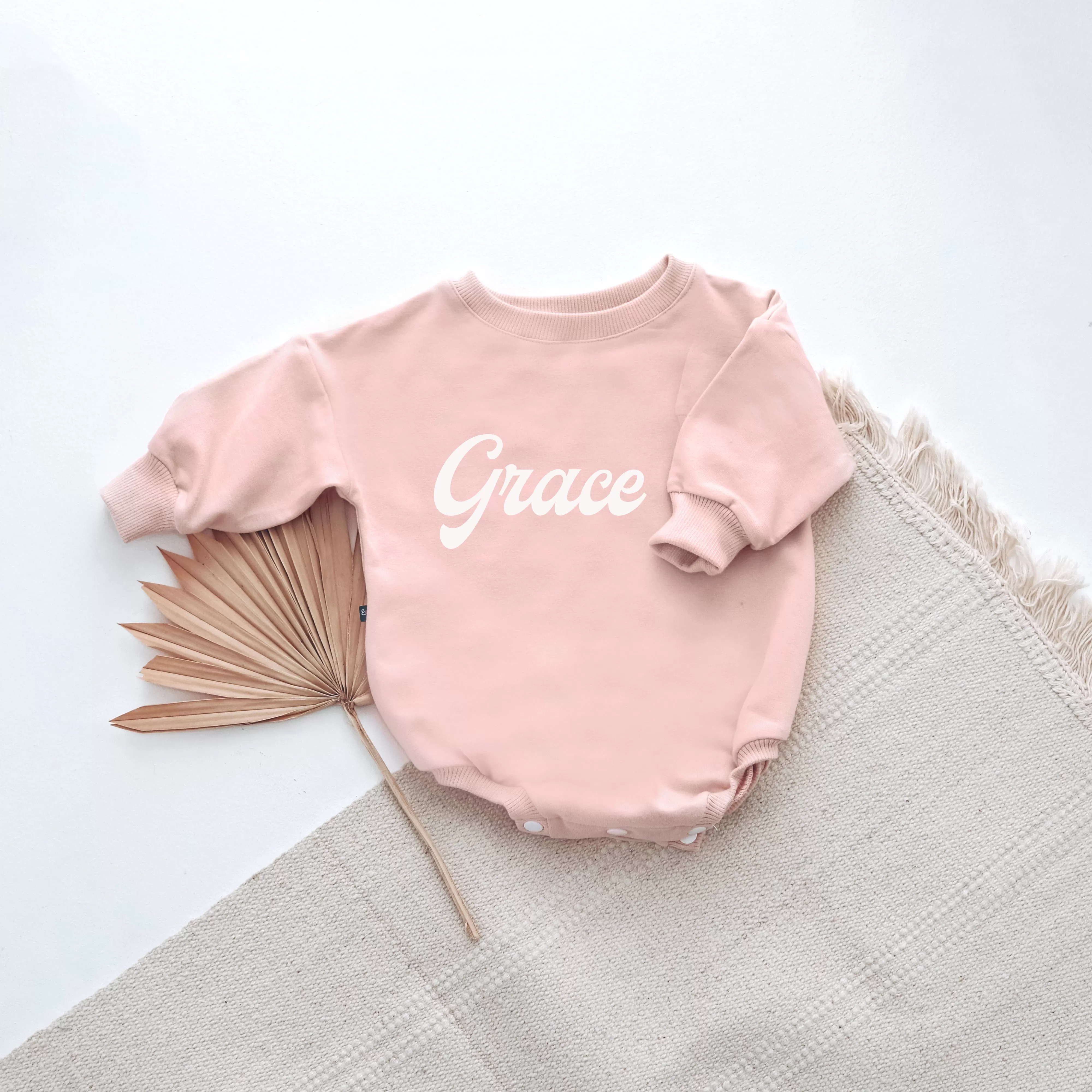 Bubble Gum PERSONALISED sweatshirt romper. { 3 FONTS }