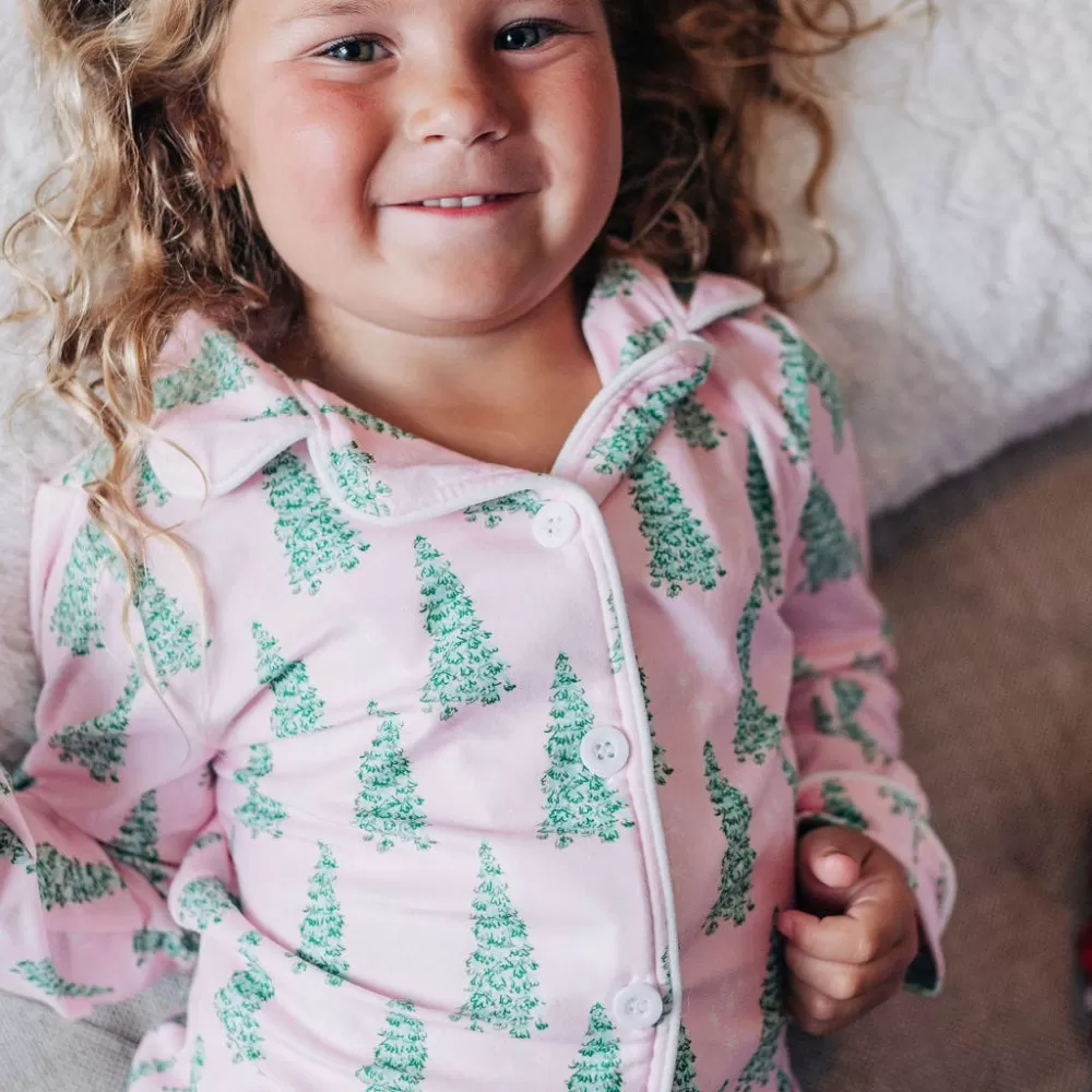 Button Down PJs - Pink Christmas Tree PREORDER