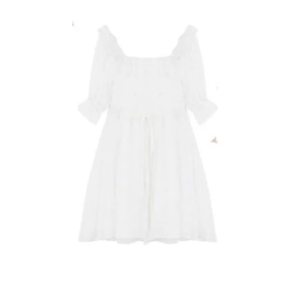 Camelia White Casual Nymphet Fashion Cottage Fairy Dress