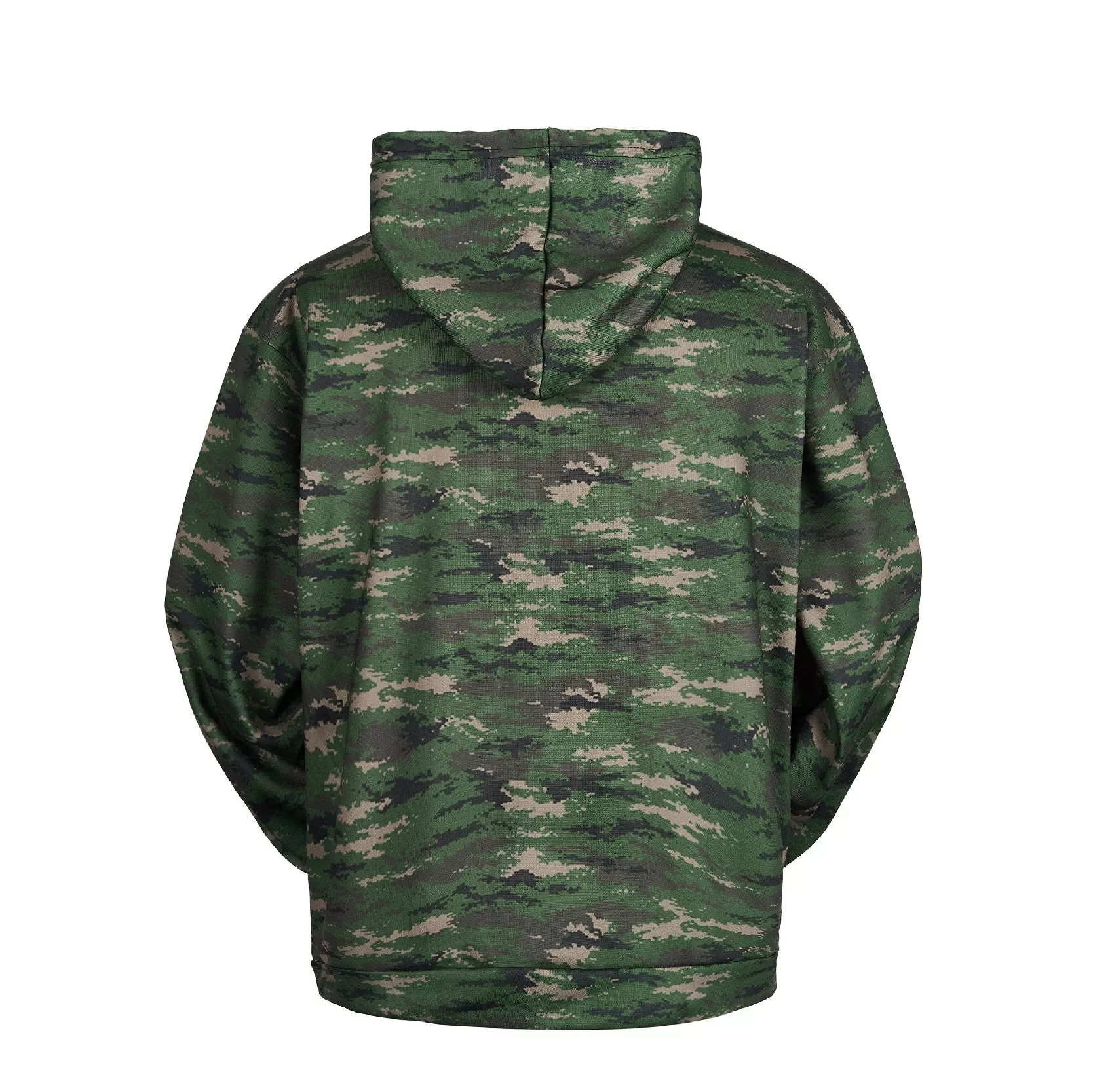 CAMO DRAWSTRING POCKET HOODIE