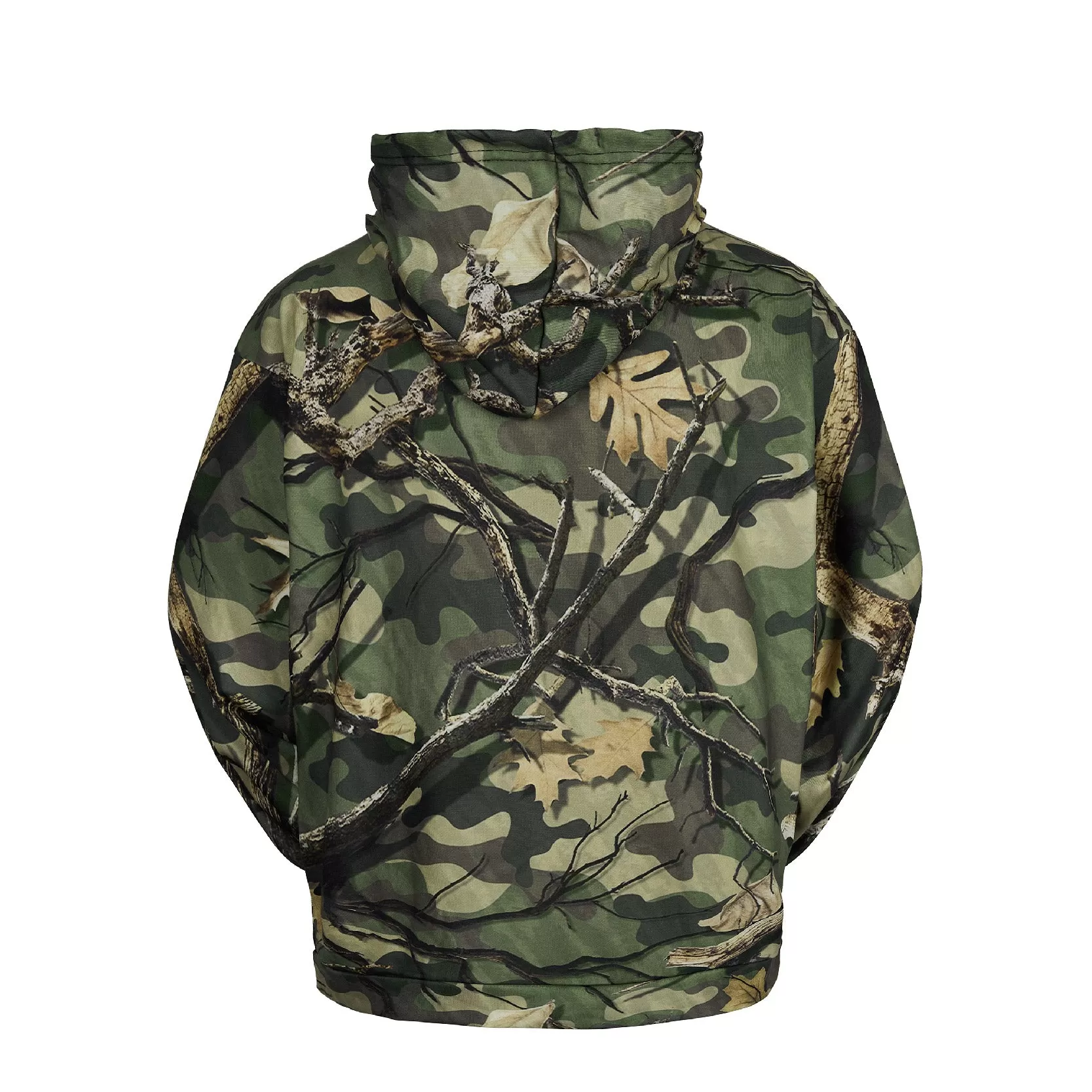 CAMO DRAWSTRING POCKET HOODIE