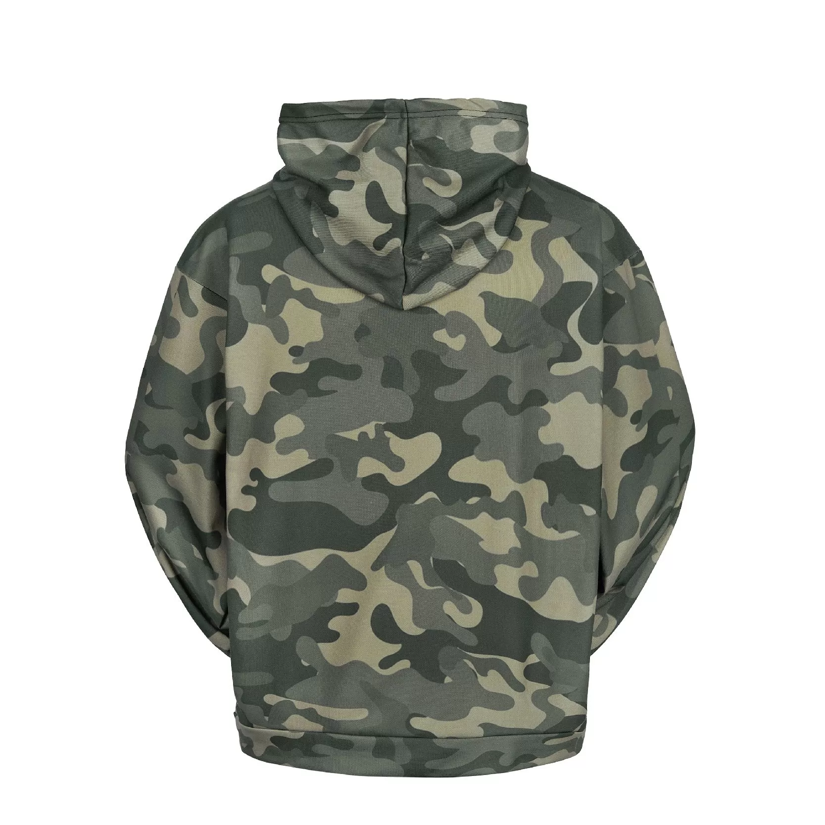 CAMO DRAWSTRING POCKET HOODIE