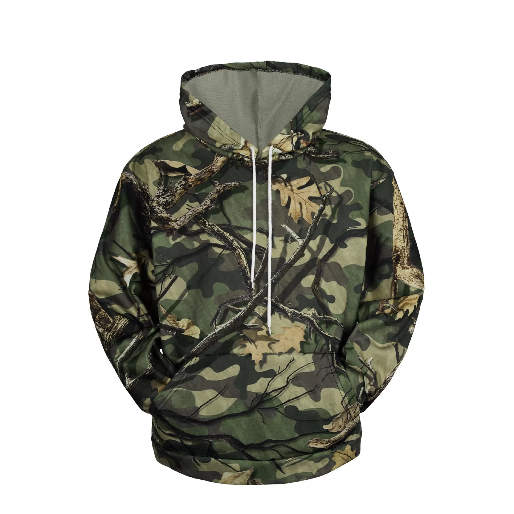 CAMO DRAWSTRING POCKET HOODIE