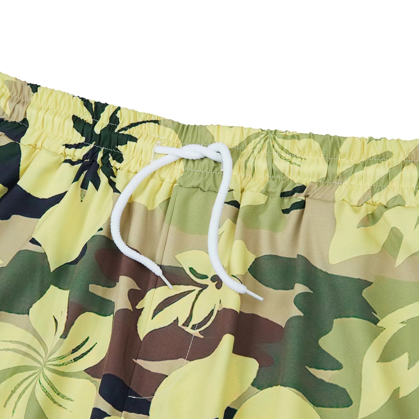 CAMO FLOWER PRINTED 11'' INSEAM SWIM TRUNKS