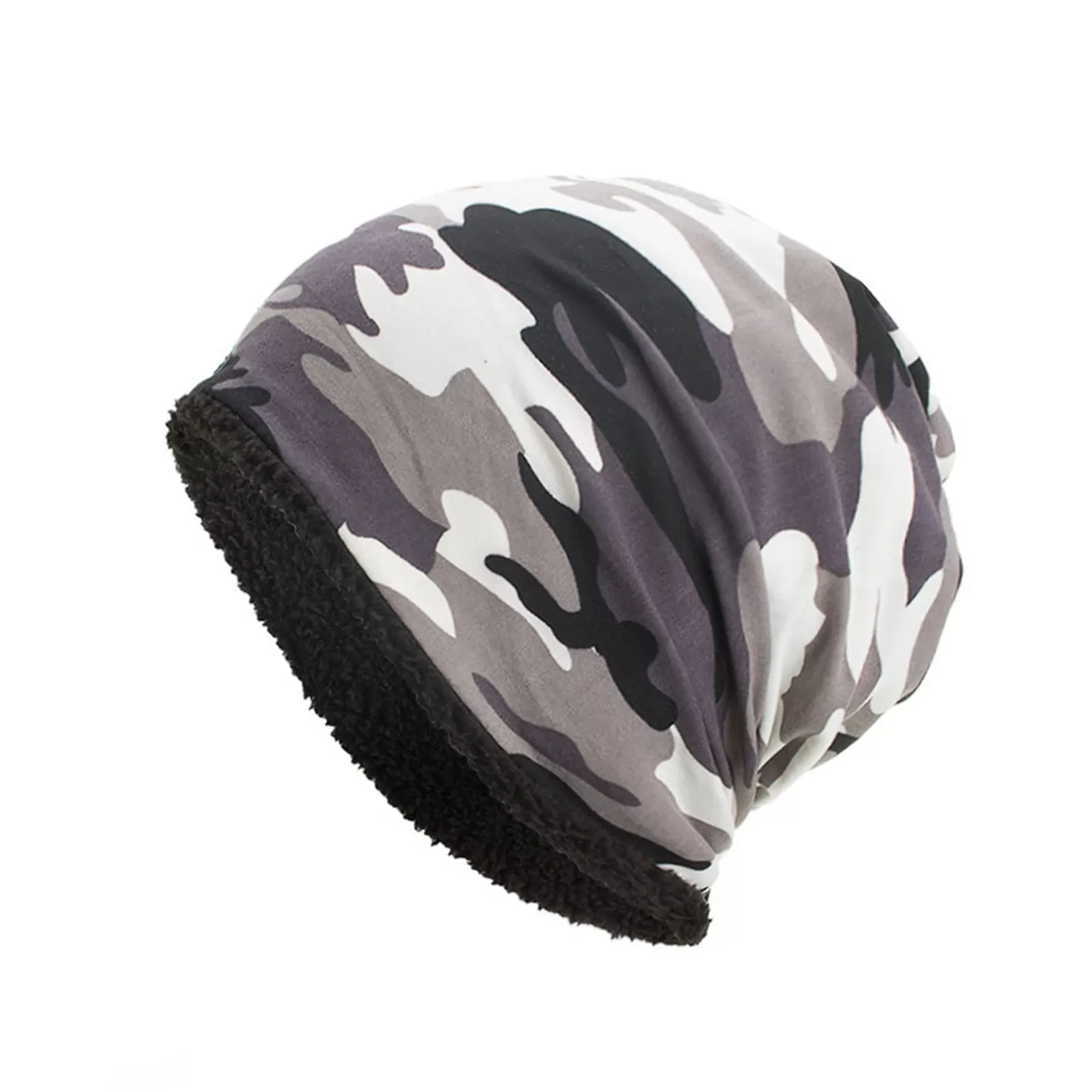 Camouflage plush cap stack cap