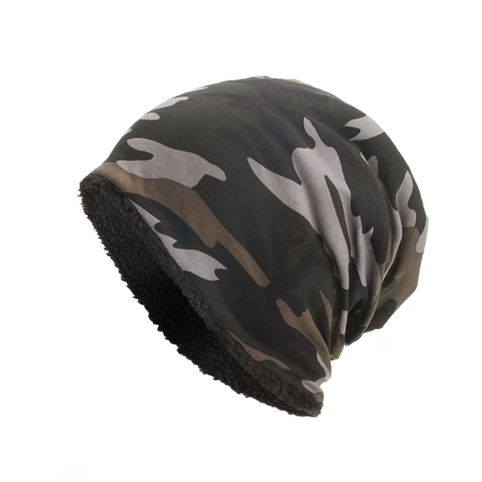 Camouflage plush cap stack cap