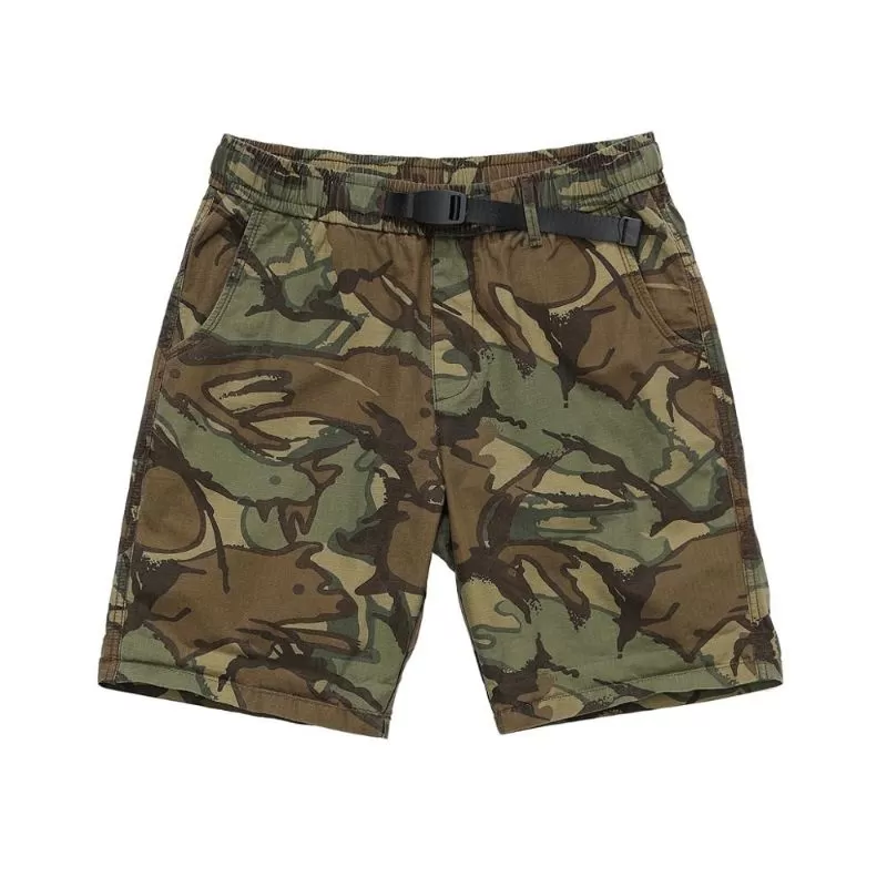 Camouflage Print Drawstring Shorts