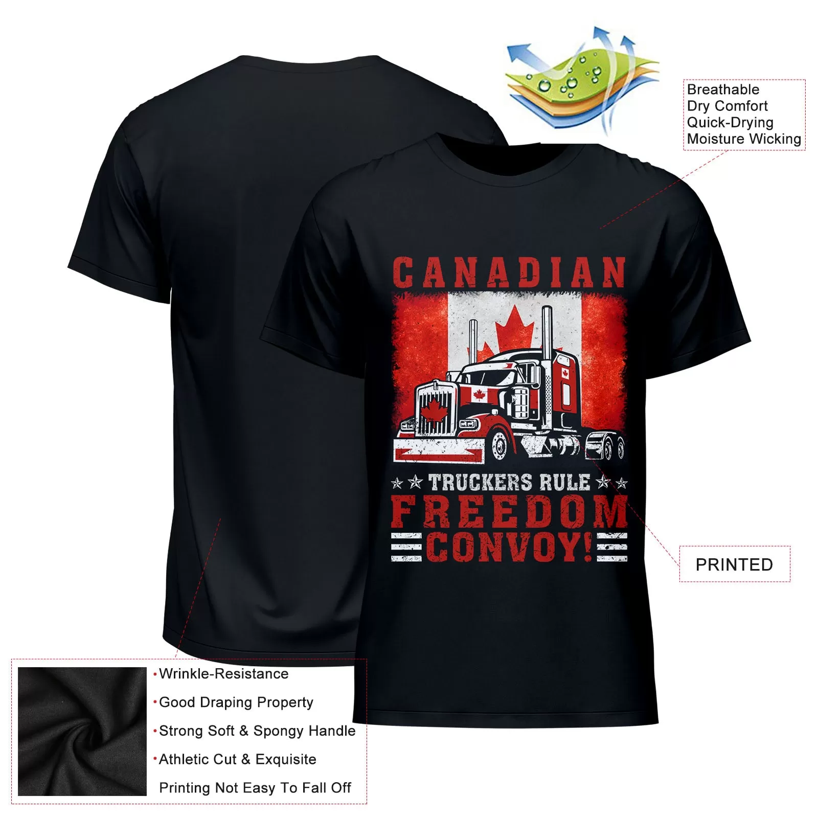 Canadian Truckers Rule Freedom Convoy T-Shirt