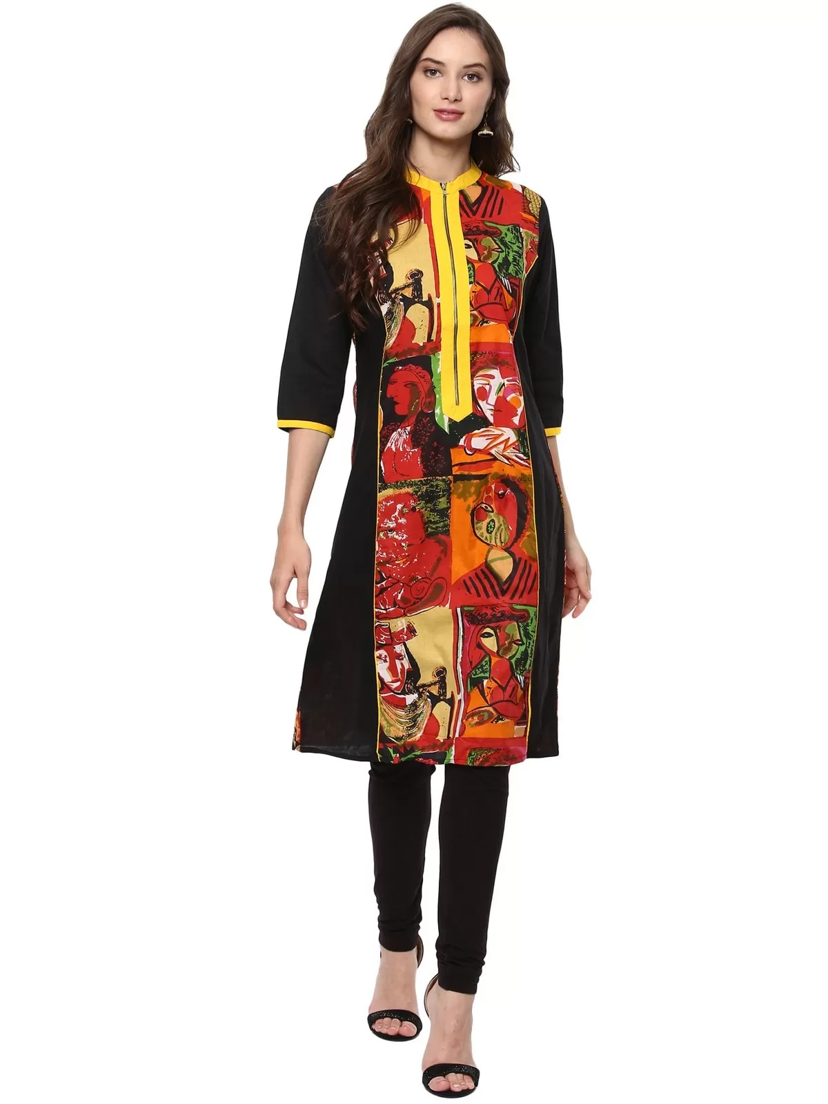 Casual 3/4 Sleeve Printed  Kurti