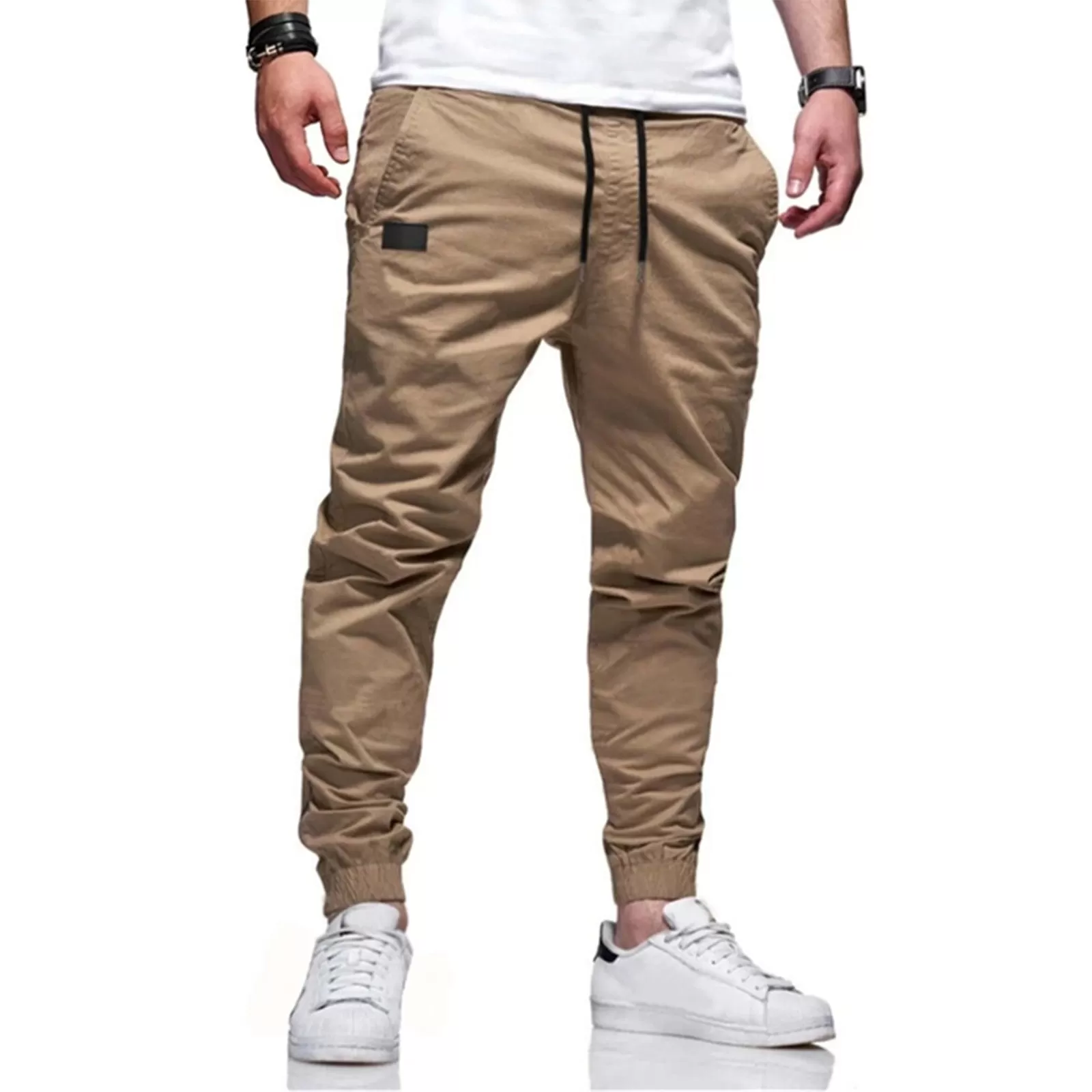 CASUAL DRAWSTRING MULTI-POCKETS JOGGER PANTS