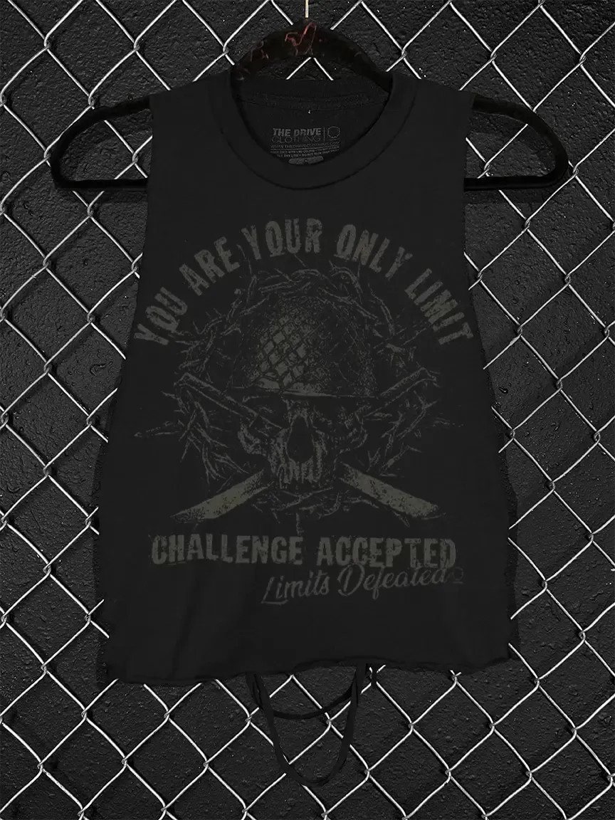 CHALLENGE ACCEPTED CROP TANK TOP