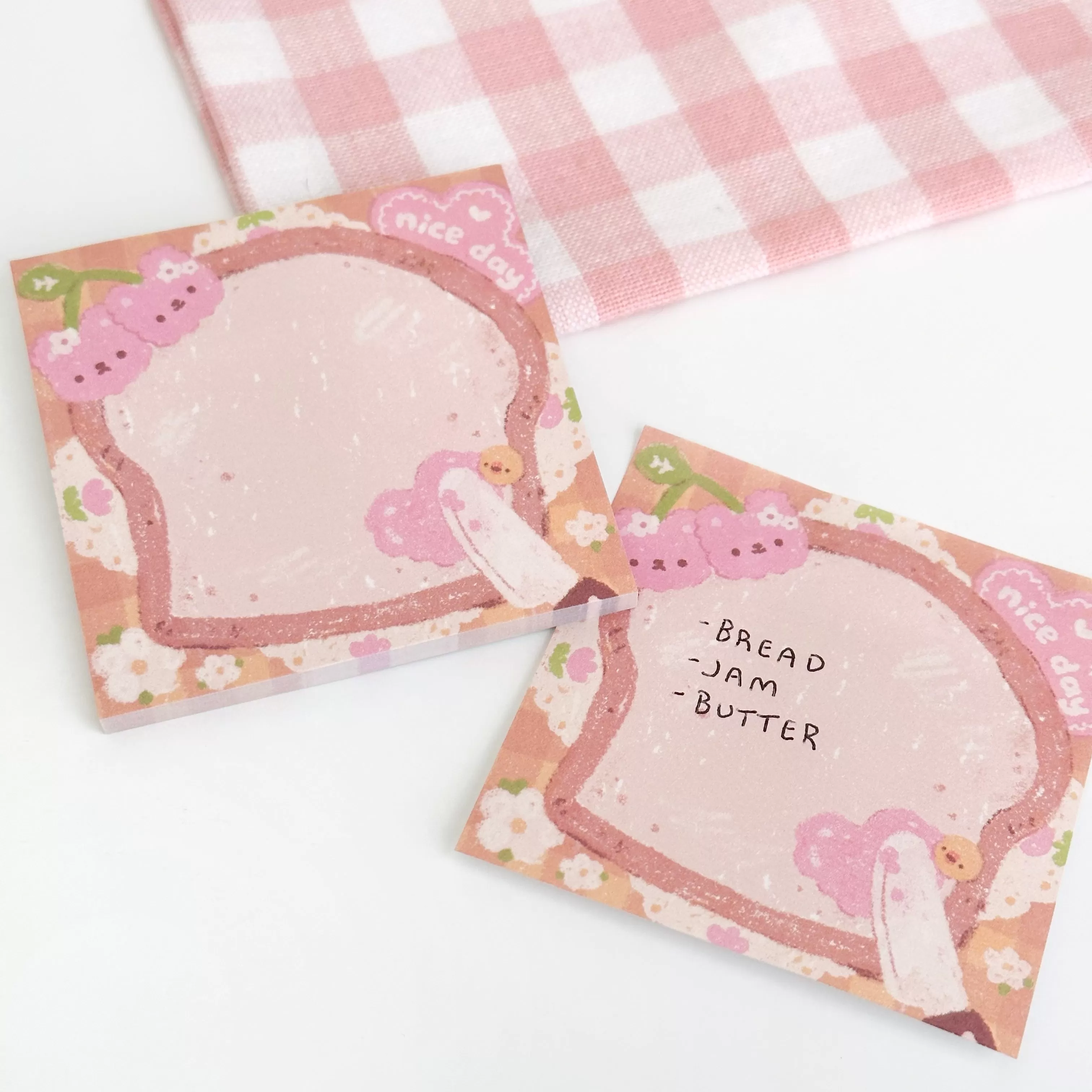 Cherry Jam Toast Sticky Note Memo Pad