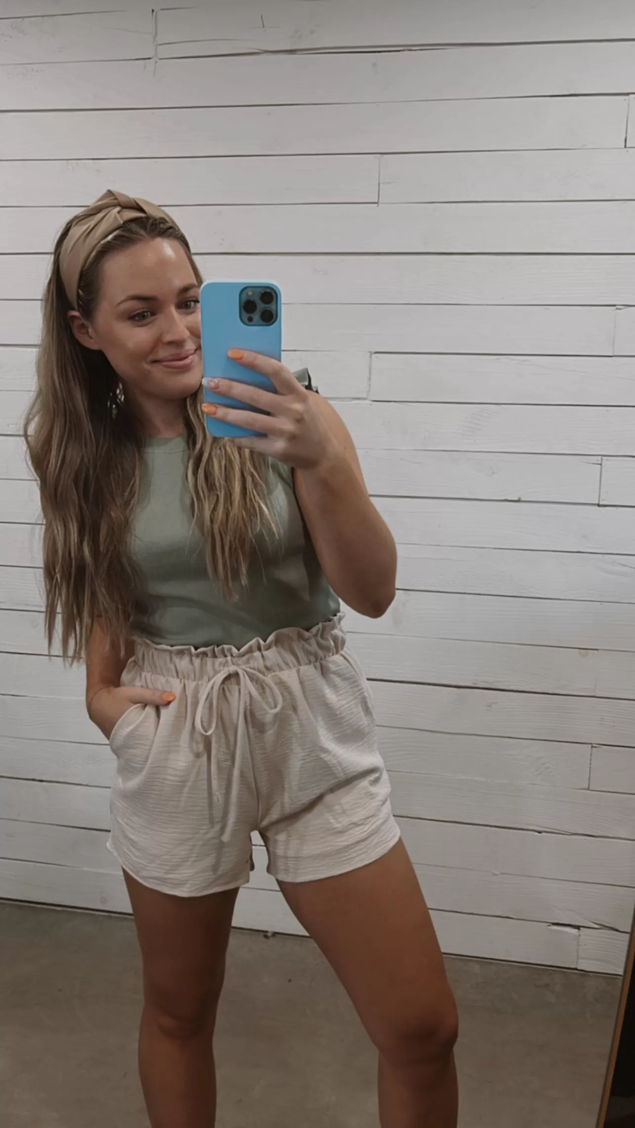 CHERYL TAUPE DRAWSTRING SHORTS