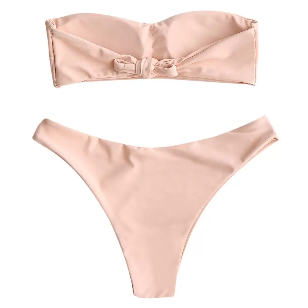 Chic Bandeau Thong Bikini Set