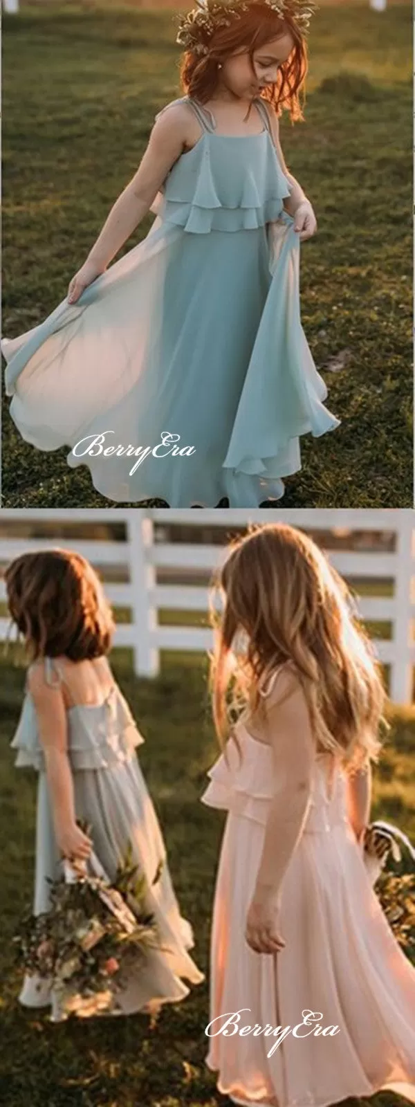 Chiffon Little Girl Dresses, Popular Lovely Flower Girl Dresses