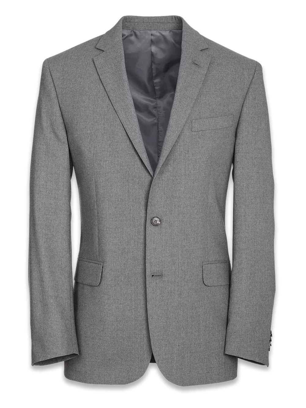 Classic Fit Essential Wool Notch Lapel Suit Jacket - Grey