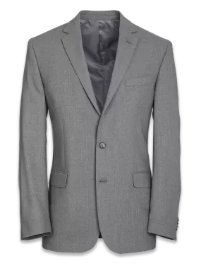 Classic Fit Essential Wool Notch Lapel Suit Jacket - Grey