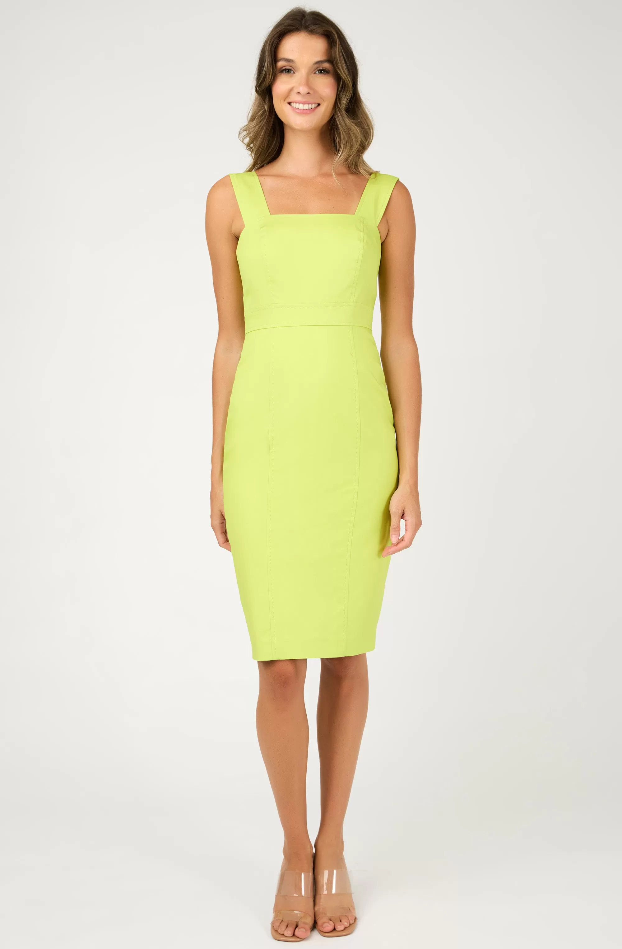 Cotton Fitted Dress with Wide Straps