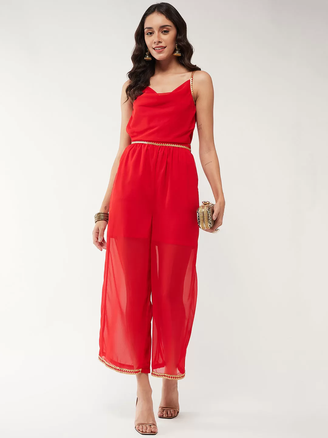 Cowl Neckline Jumpsuit