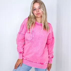 Cozy Nights Mineral Washed Oversized Pullover in 4 Colors