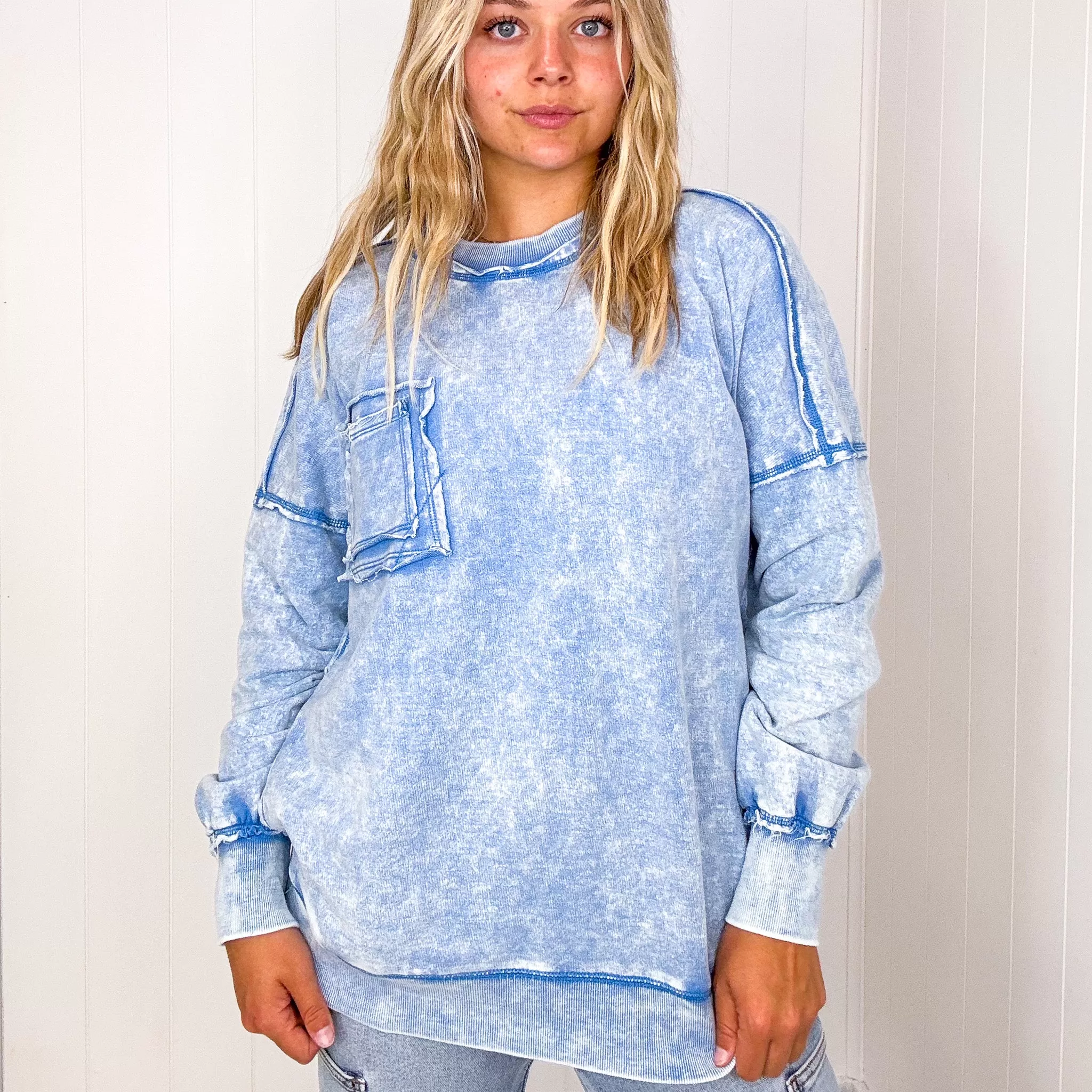 Cozy Nights Mineral Washed Oversized Pullover in 4 Colors