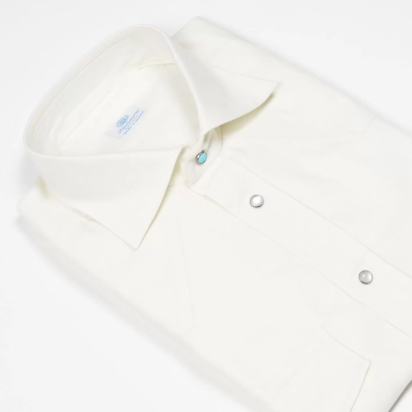 Cream Cotton Cashmere Rodeo Shirt