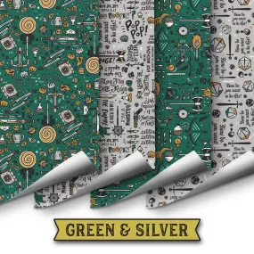 Critical Role Wrapping Paper 4 Pack: Green & Silver