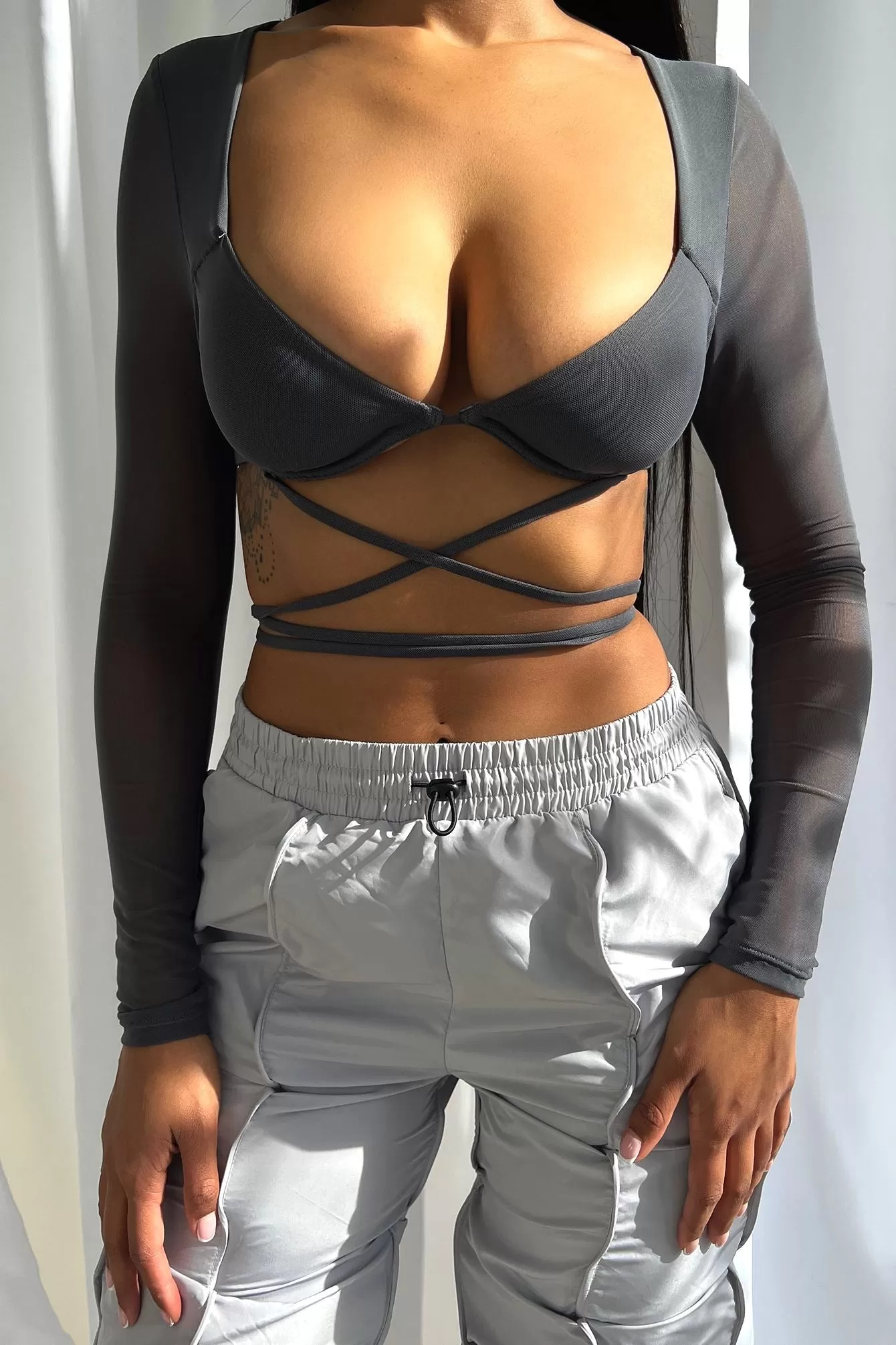 Crystal Mesh Bustier Top