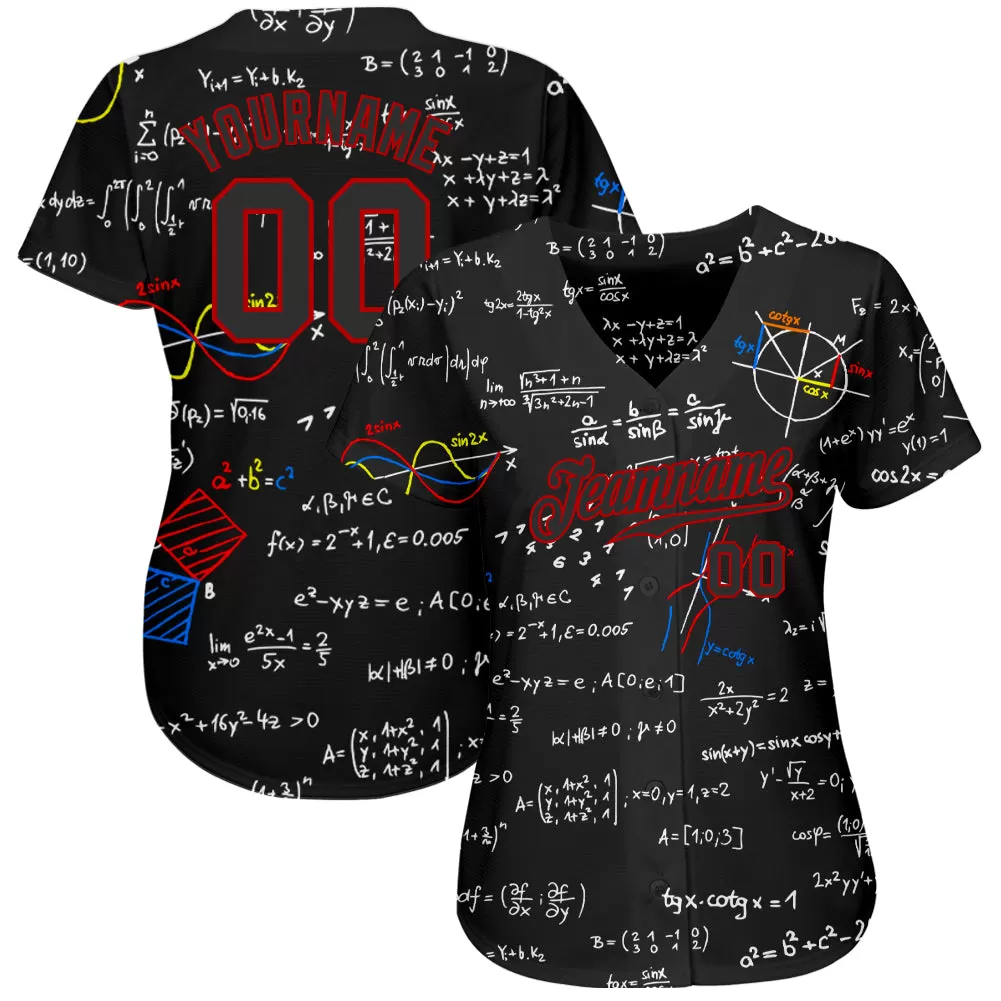 Custom 3D Pattern Design Math Authentic Baseball Jersey