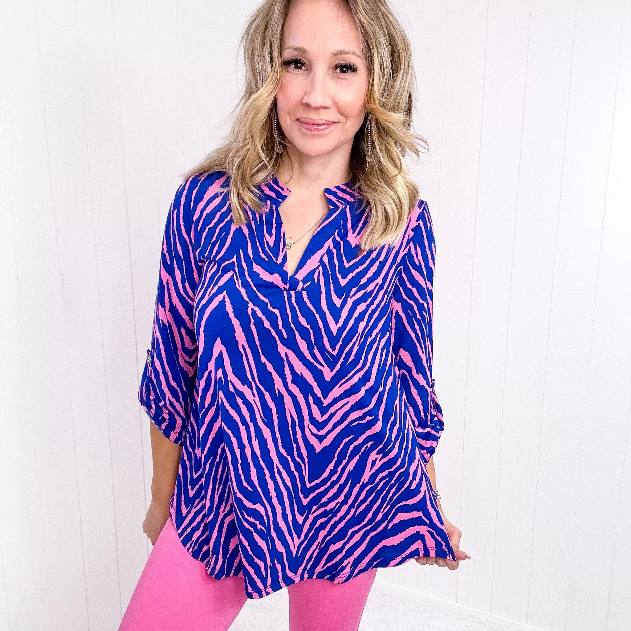 Dear Scarlett Ziggy Wild Pink and Blue Lizzy Top