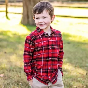 Deck the Halls Plaid Button Up Shirt