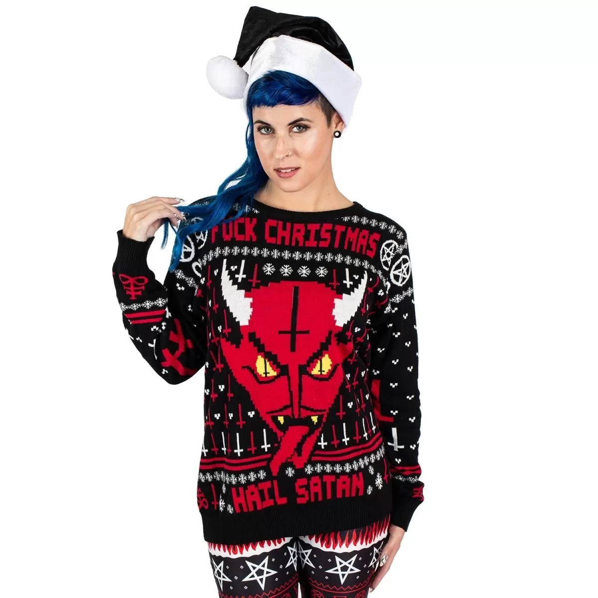 Demon Face Knit Christmas Sweater