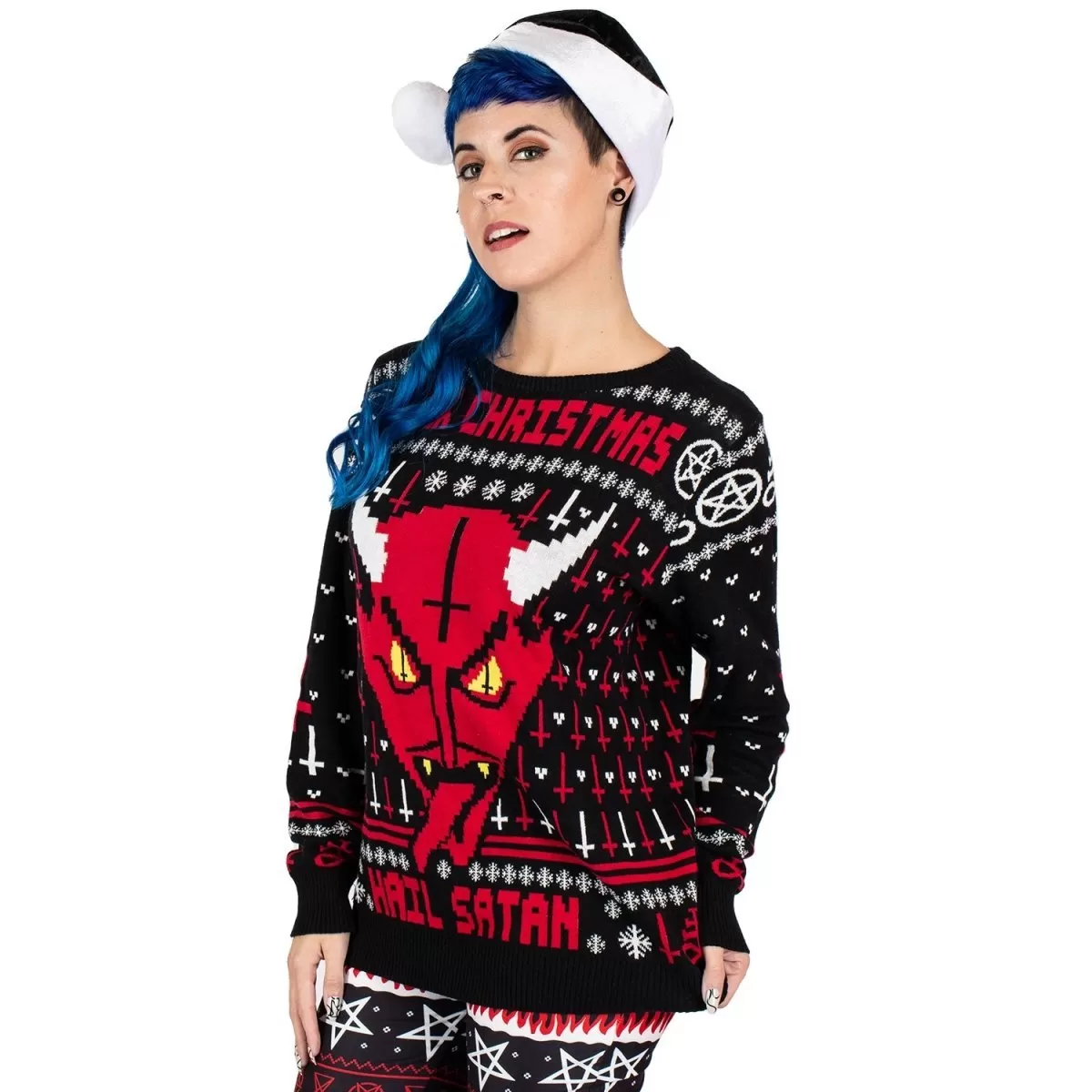 Demon Face Knit Christmas Sweater