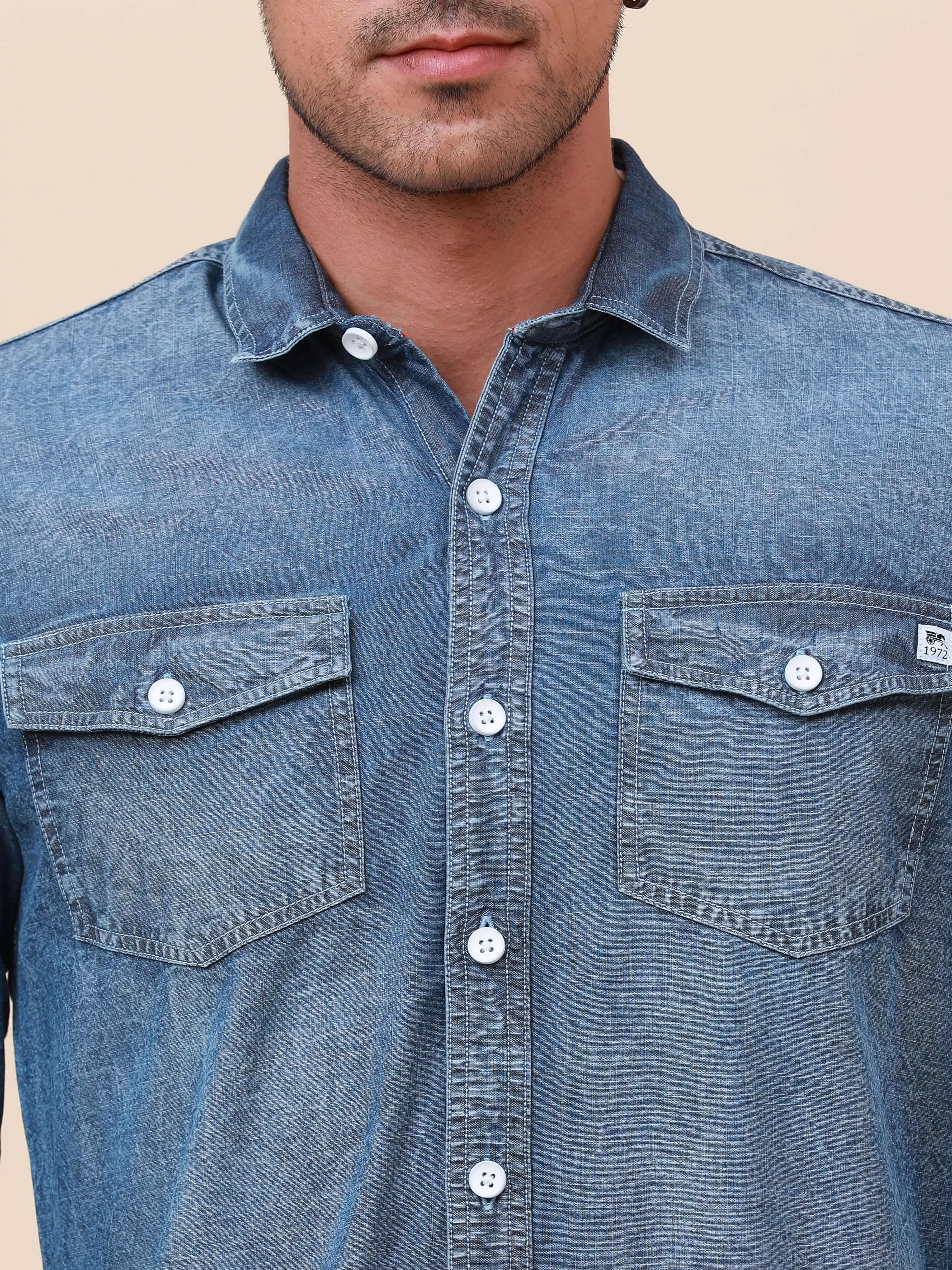 Denim Double Pocket Shirt