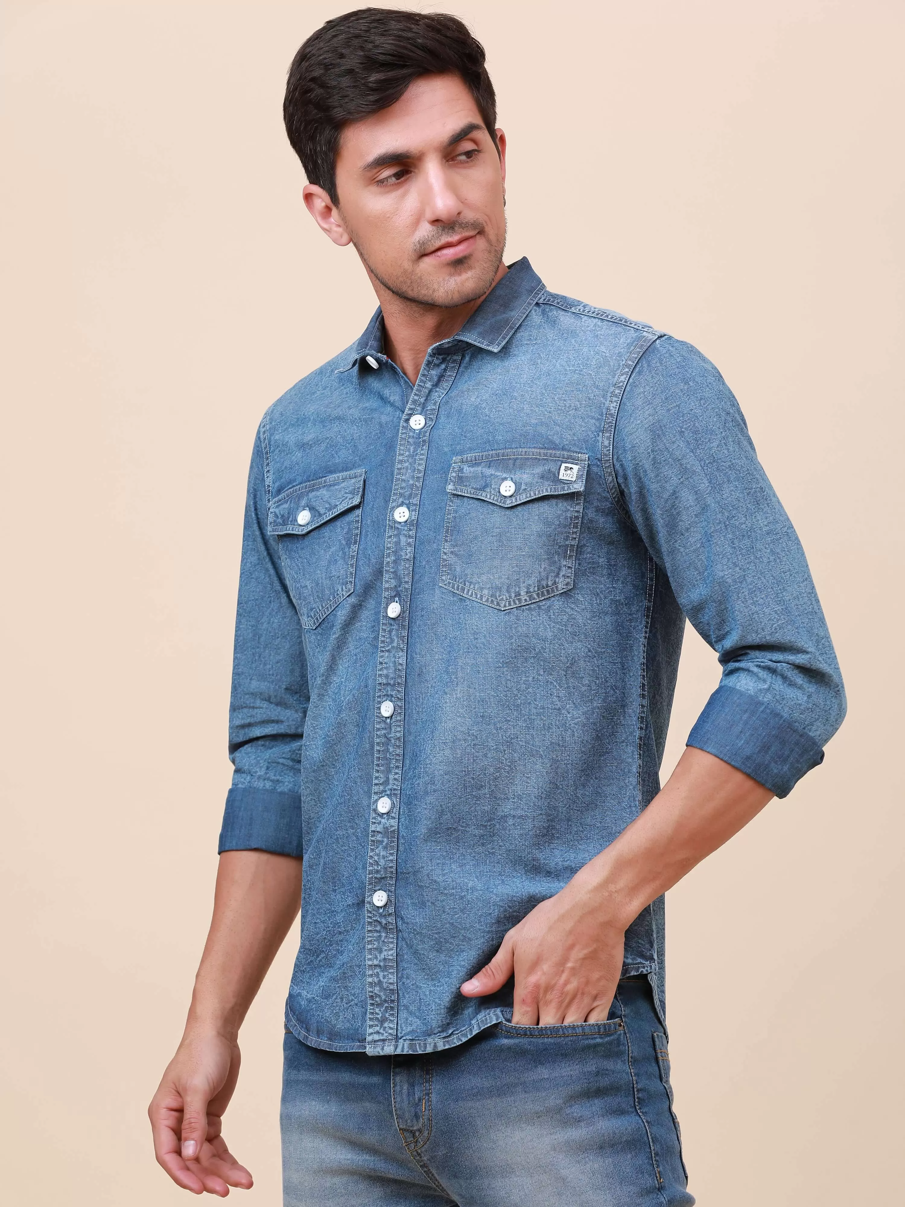 Denim Double Pocket Shirt