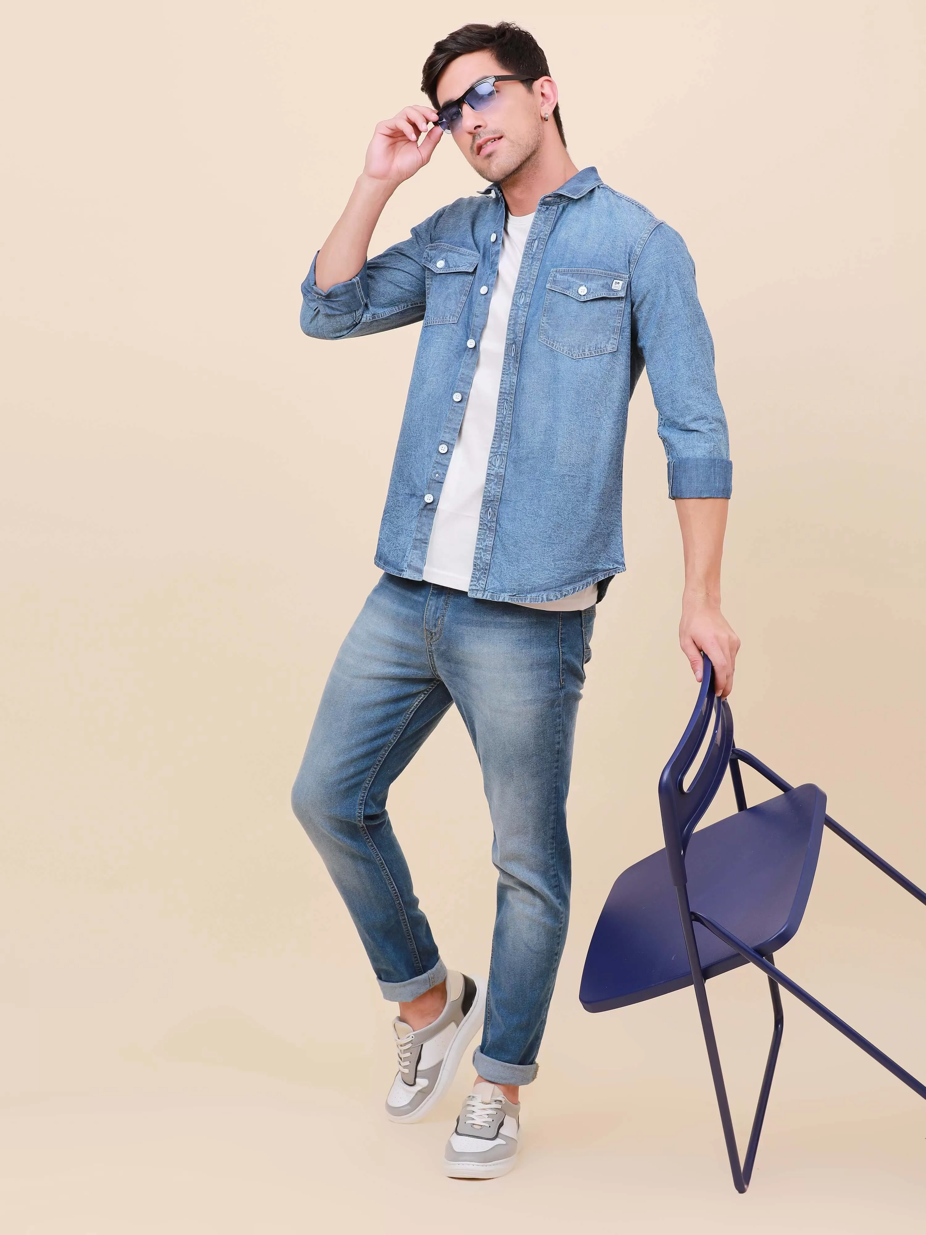 Denim Double Pocket Shirt