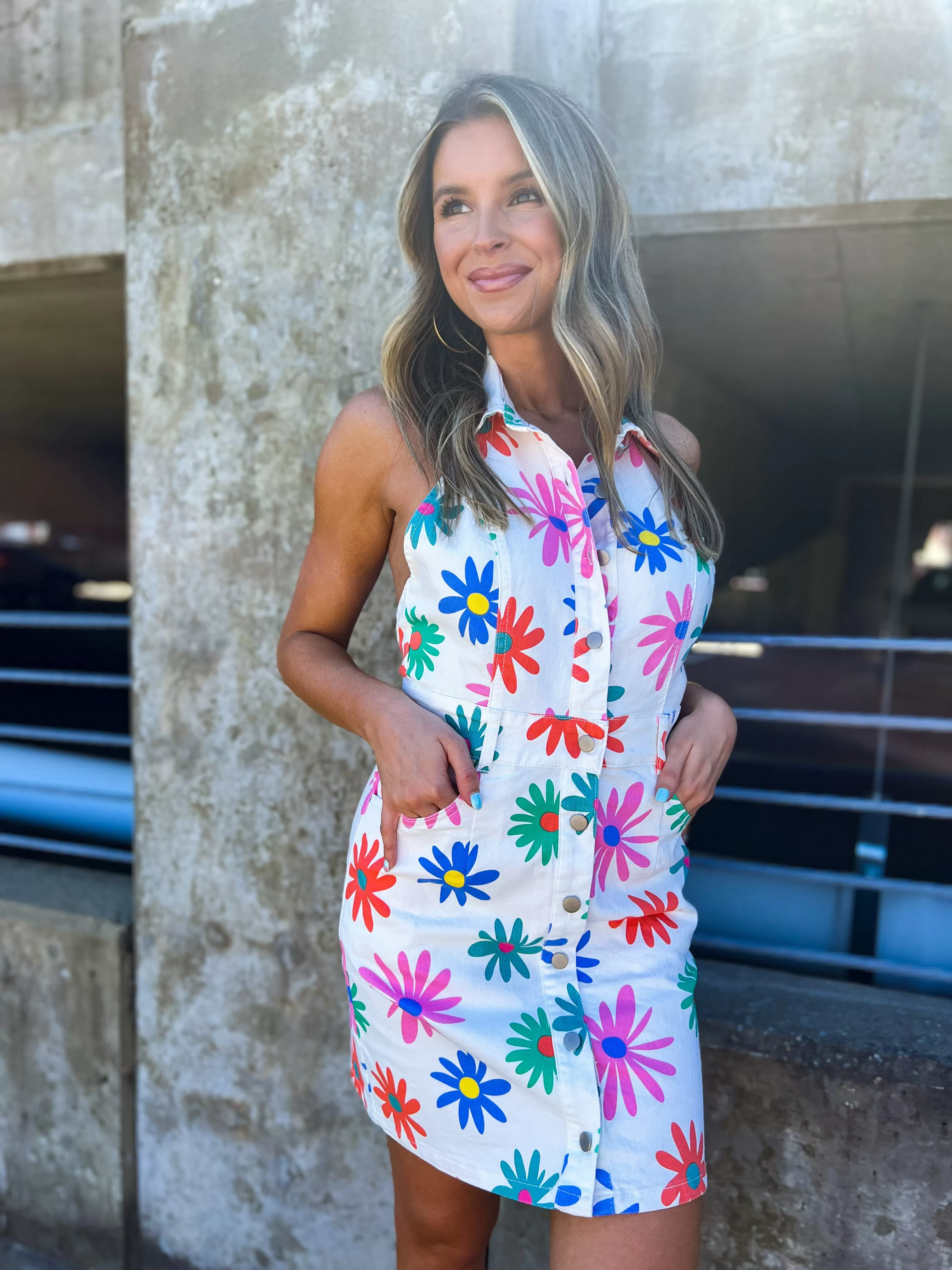 Denim Flower Dress