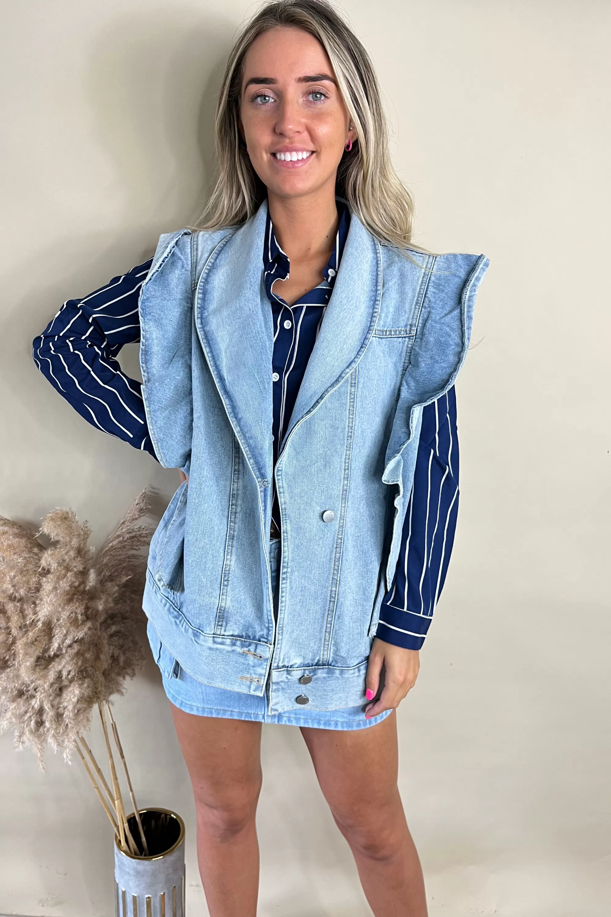 Denim Oversized Waistcoat