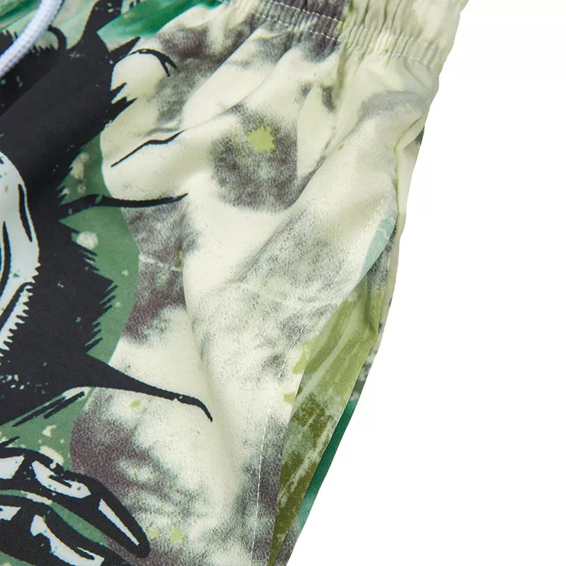 DISTRESSED CAMO SKULL 5'' INSEAM INSEAM SWIM TRUNKS