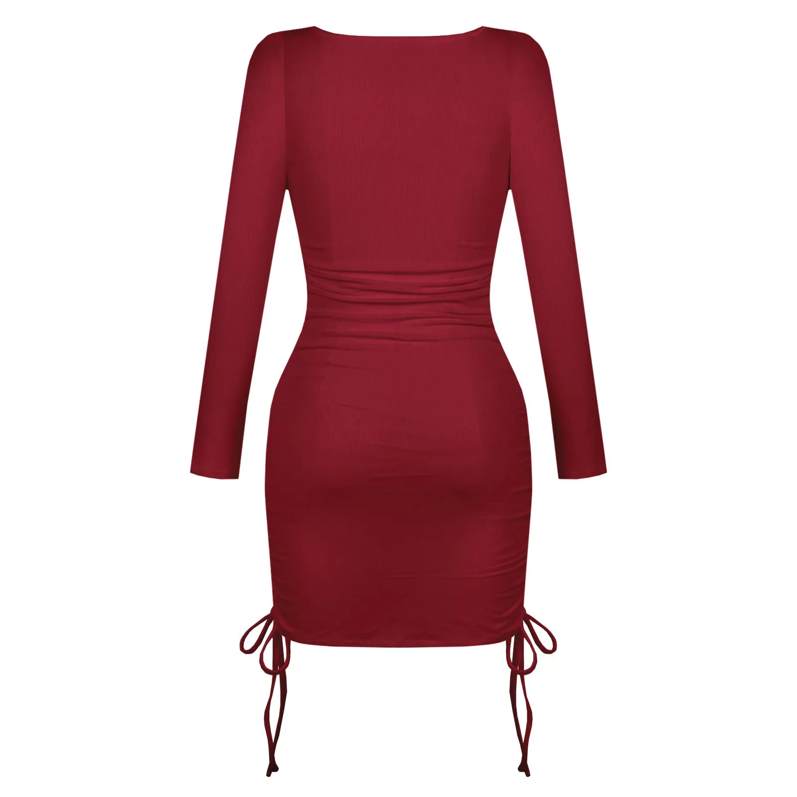 Drawstring Square Collar Mini Dress