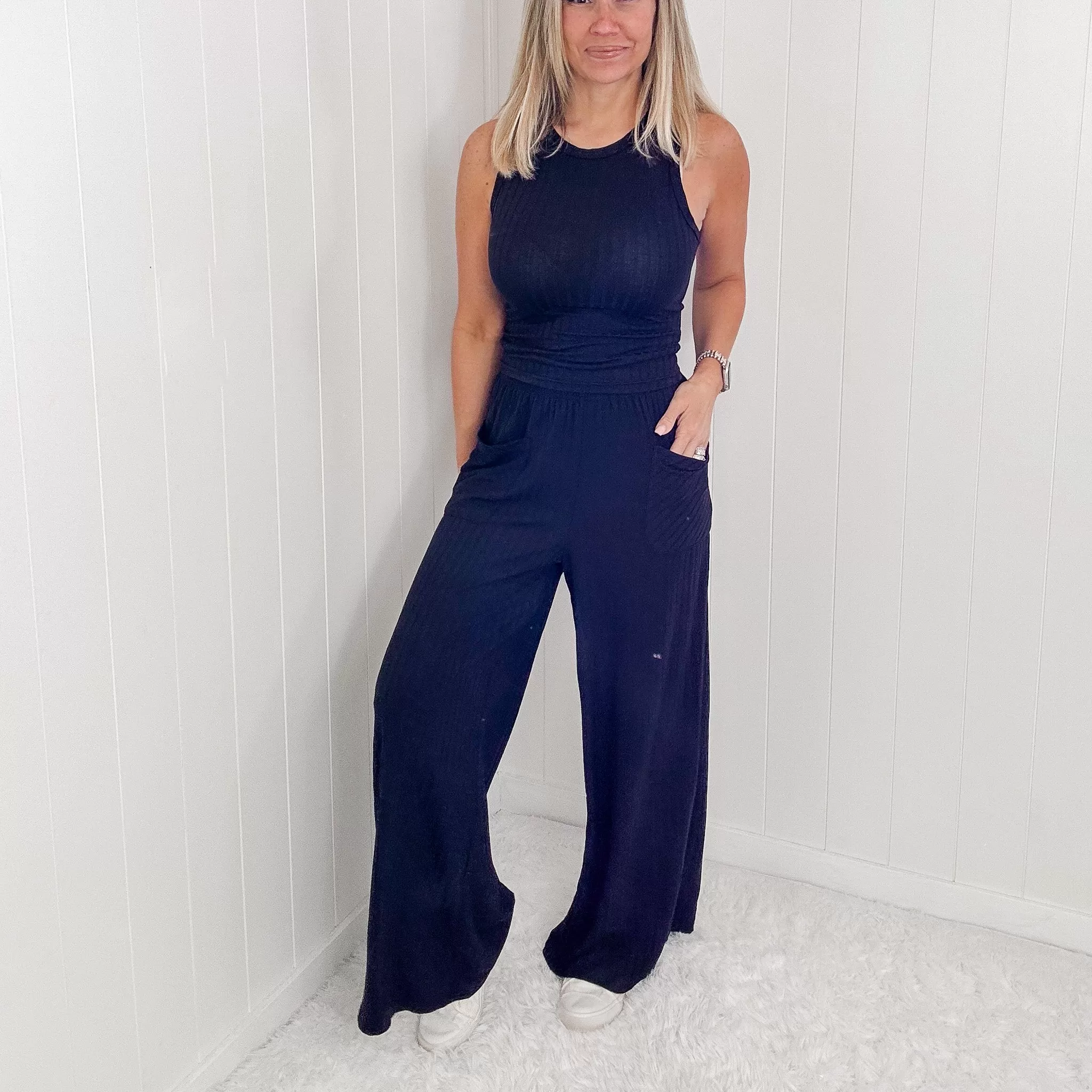 Easy Classy Sassy Ribbed Tank and Wide Leg Pants Sets in 5 Colors