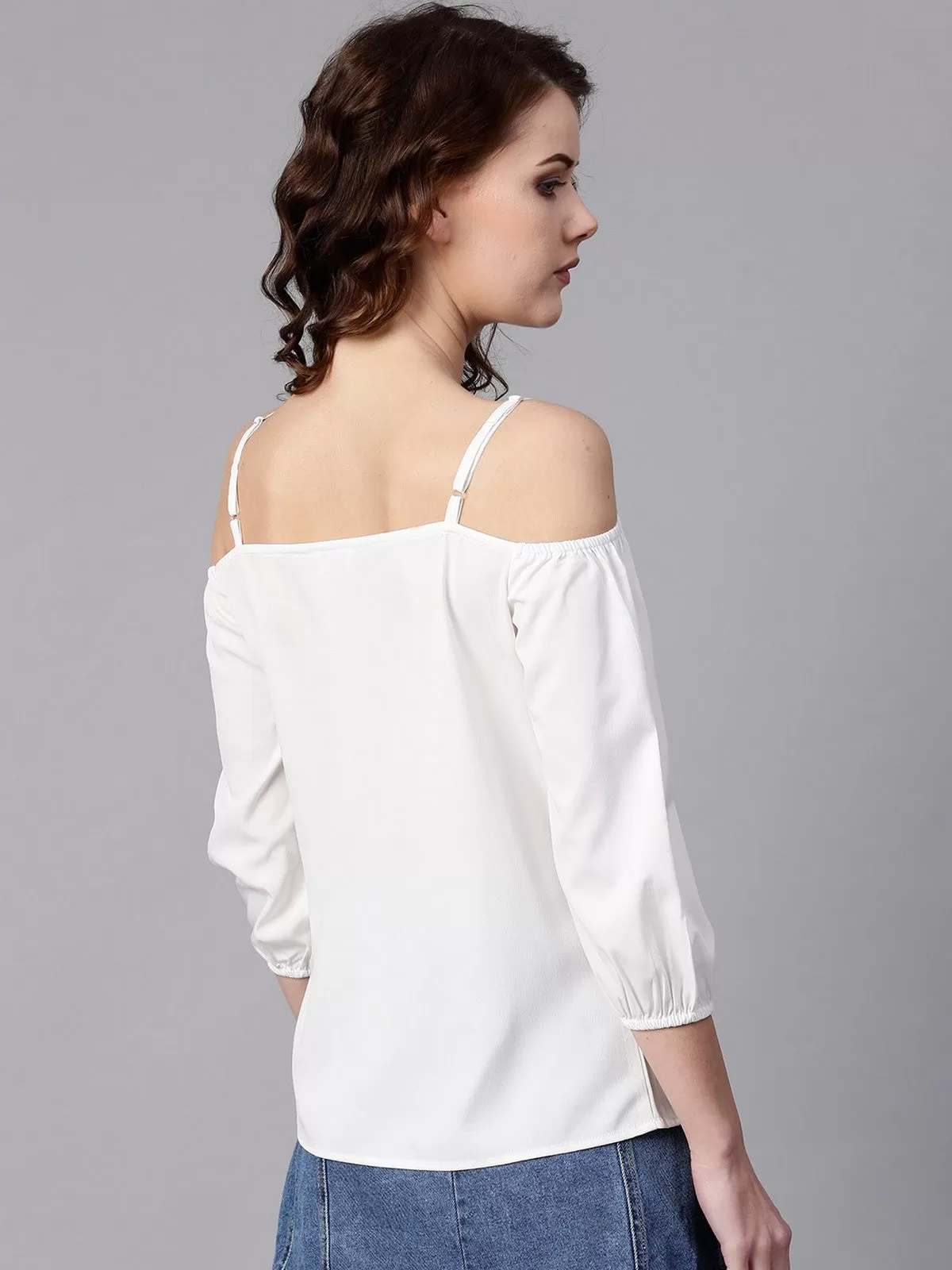 Embellished Cold-Shoulder Party Top