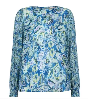 Esqualo 3/4 Sleeve Bayside Blouse | Blue