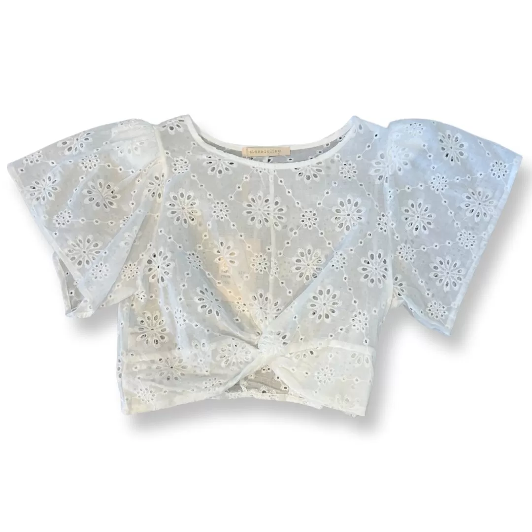 Eyelet lace crop top