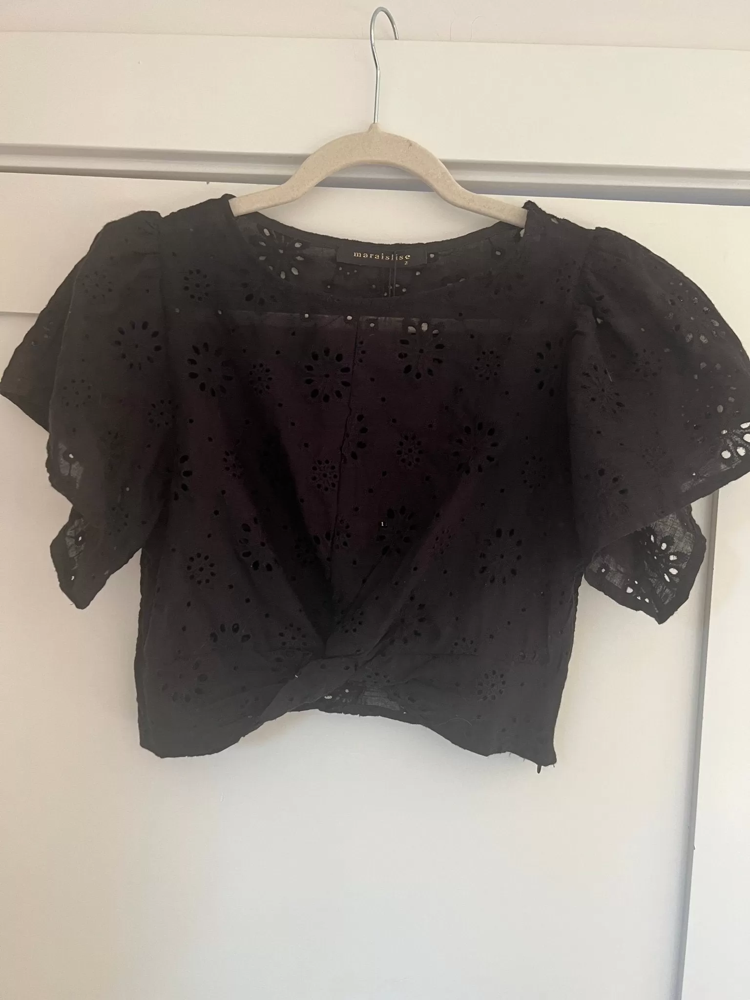 Eyelet lace crop top