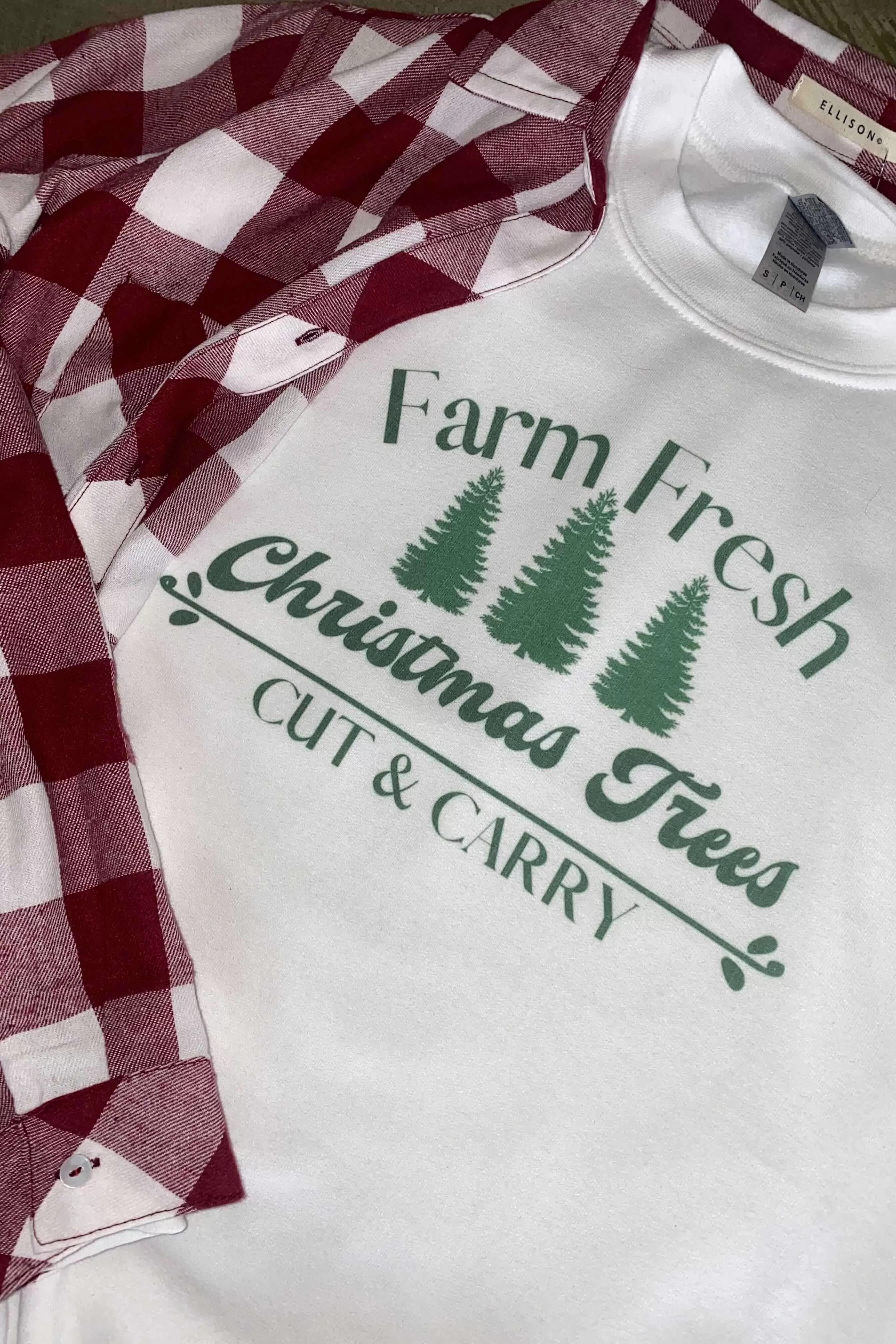 Farm Fresh Christmas Trees Graphic Sweatshirt