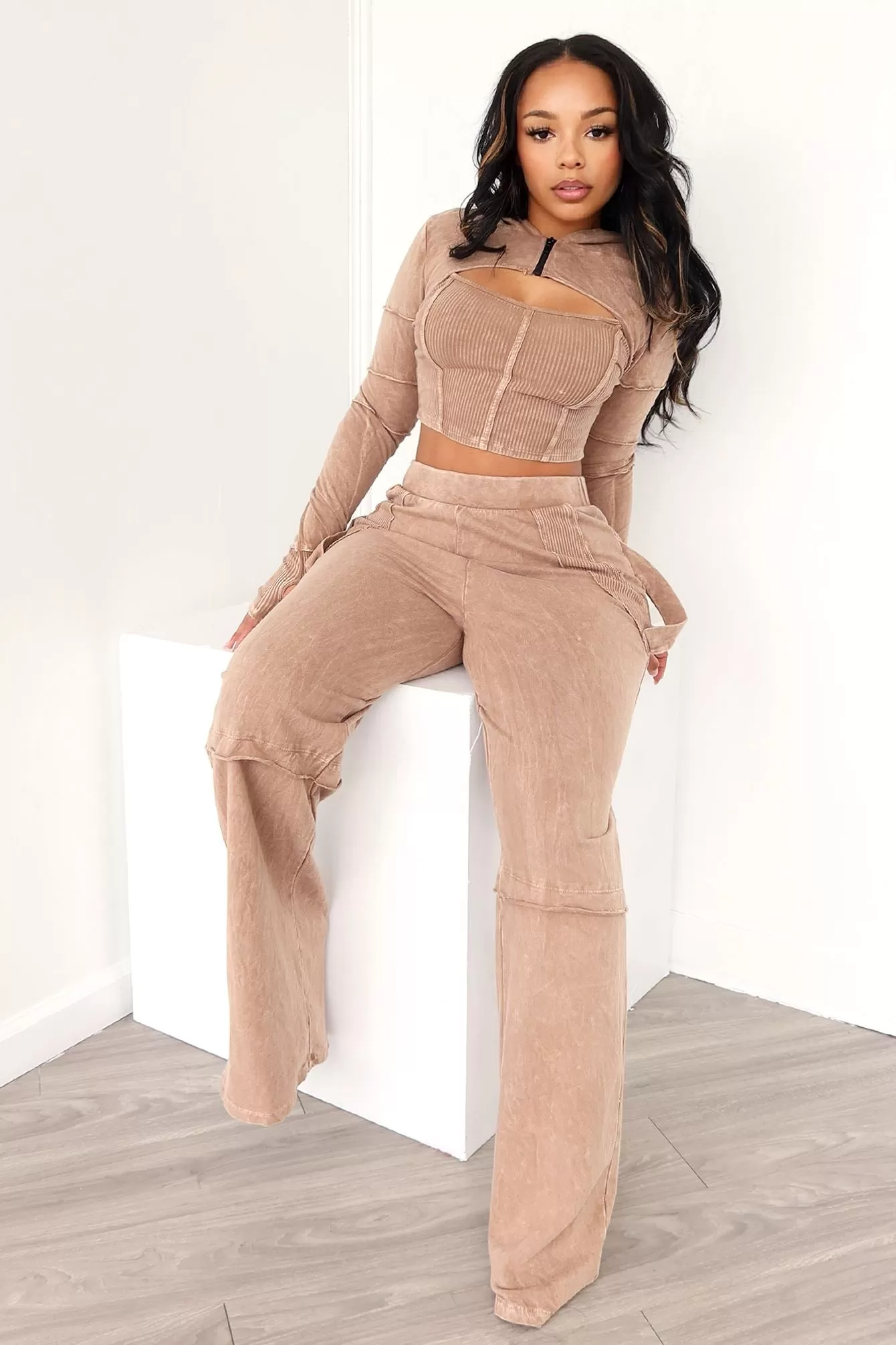 Feeling Fine Washed Hoodie Top & Pants SET