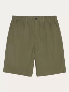 FIG loose poplin elastic waist string shorts - GOTS/Vegan - Burned Olive