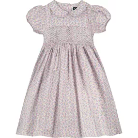 Floral Girls Smocked Dress - Abby