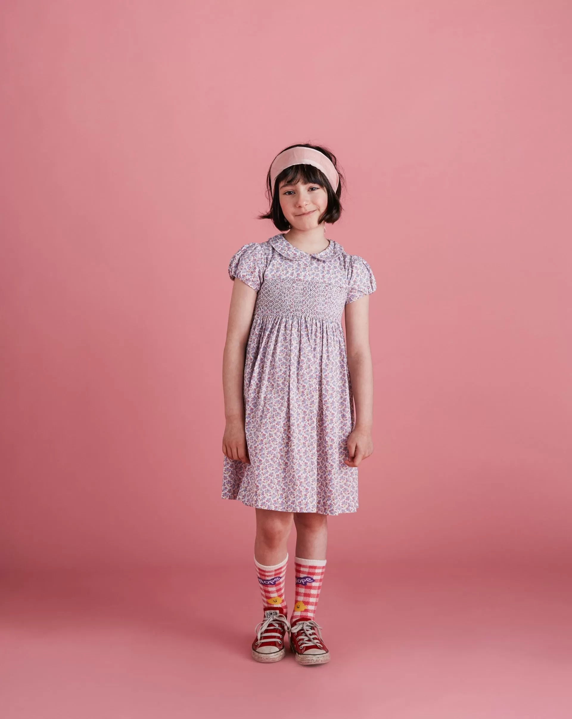 Floral Girls Smocked Dress - Abby